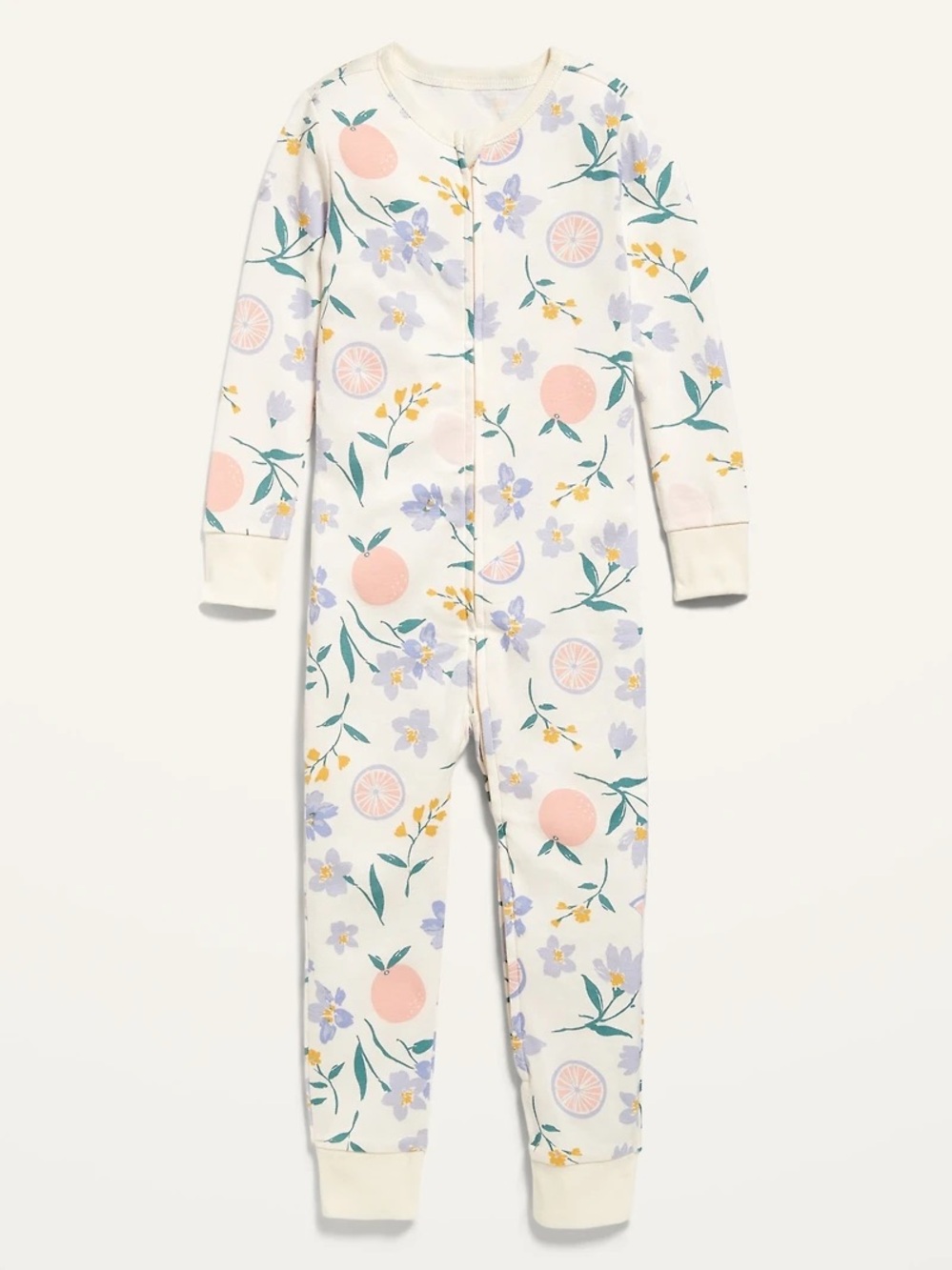 Floral 2-Way Zip Printed Pajama One Piece for Toddler